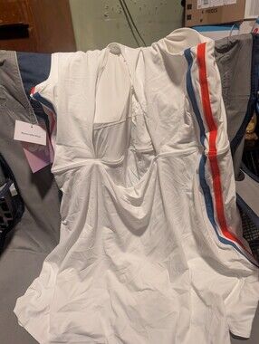 Target All In Motion Women Knit Sport Dress XXL True White Stripe NWT...